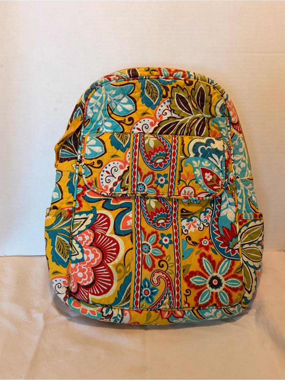 Vera Bradley Quilted Floral Yellow Backpack